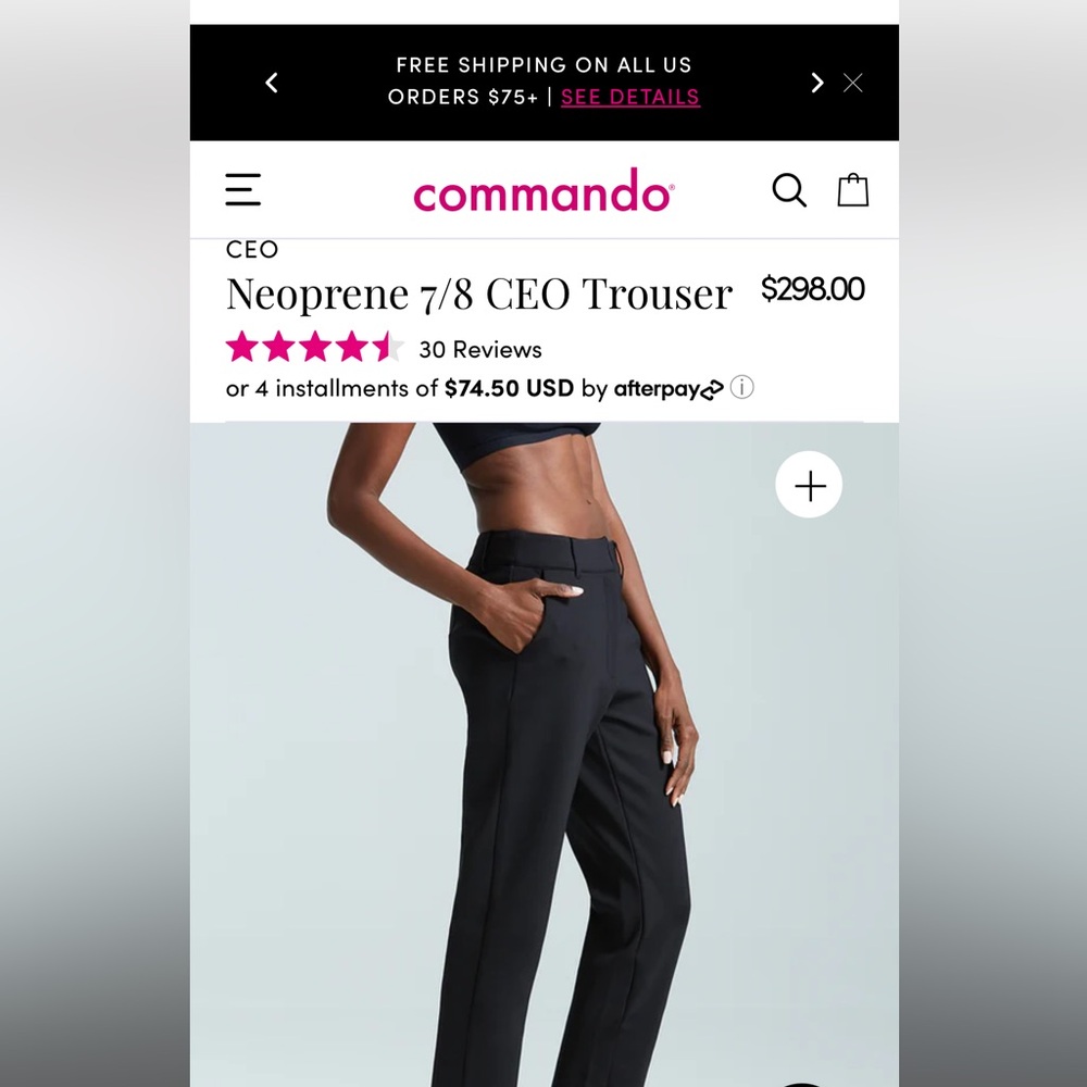 COMMANDO 7/8 CEO TROUSER NEOPRENE PANTS SIZE SMALL - Picture 6 of 10